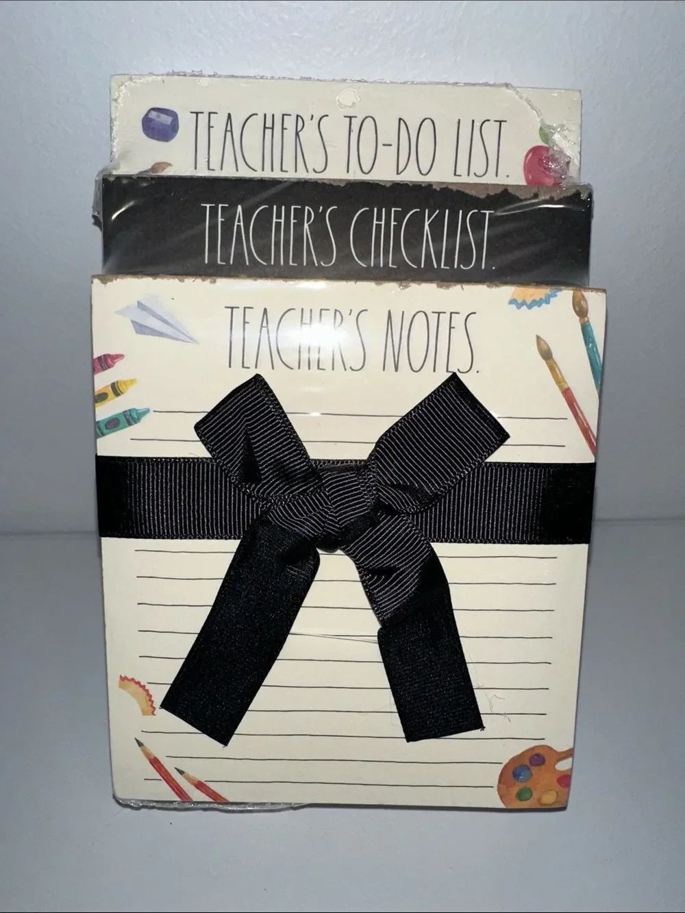 RAE DUNN. Stack of 3 lined Notepads TEACHER’S NOTES CHECKLIST TO-DO-LIST
